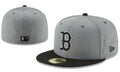 Boston Red Sox Gray and Black Fitted Cap with Classic Embroidered Logo