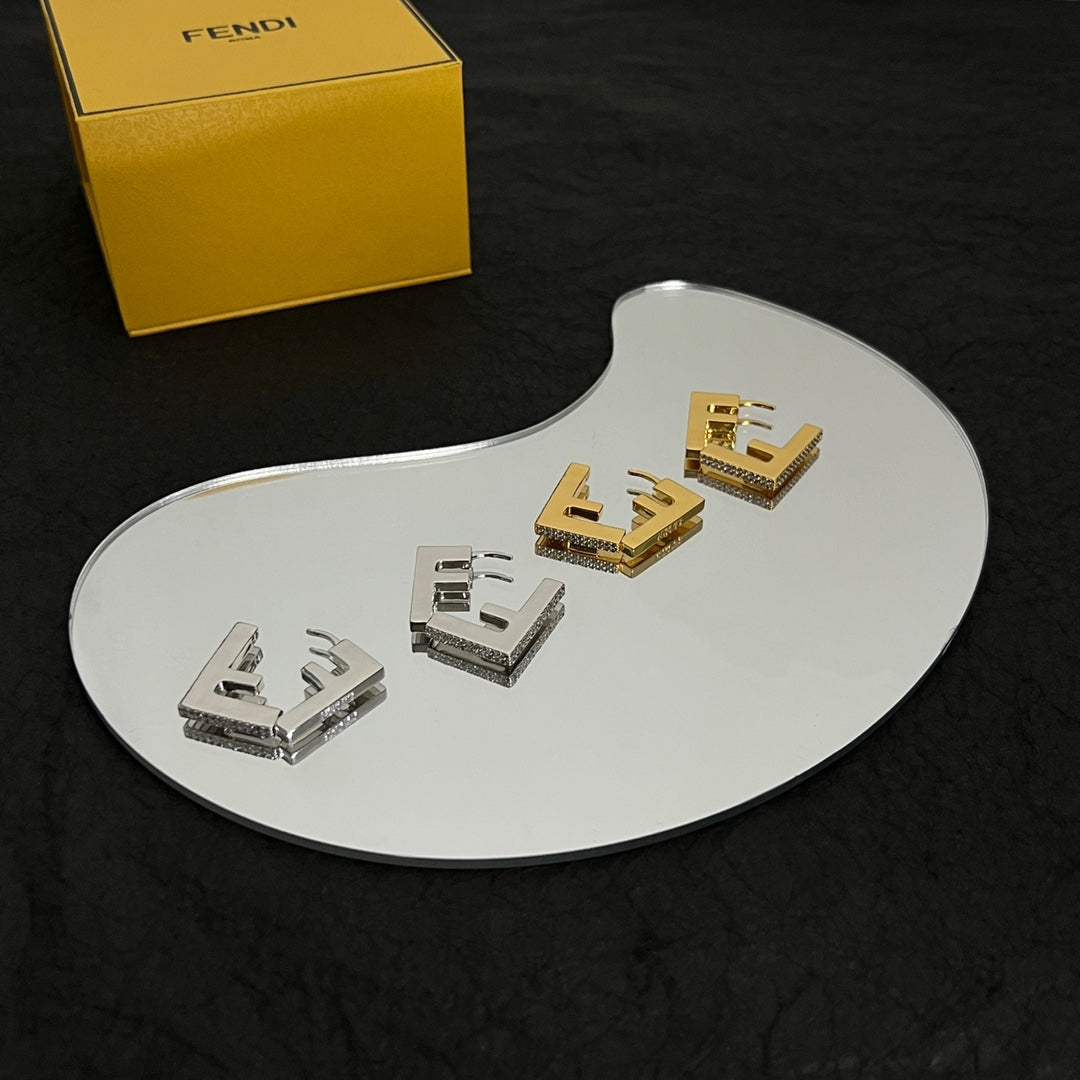 18K Fendi Forever Crystals Earrings